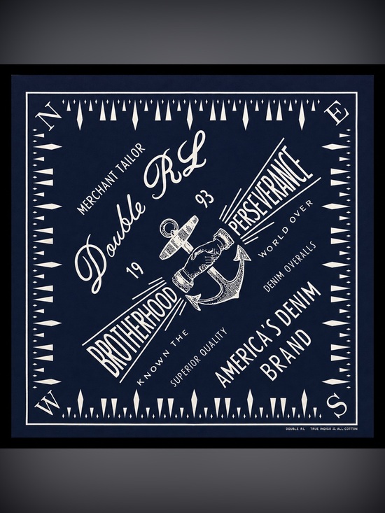 Ralph Lauren Double RL Other - Ralph Lauren Double RL Navy and White Anchor Graphic Bandana